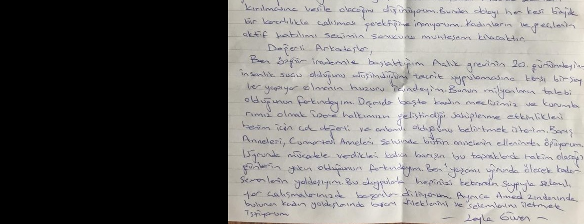 Leyla Güven: Ben, yaşamı uğrunda ölecek kadar sevenlerin yoldaşıyım