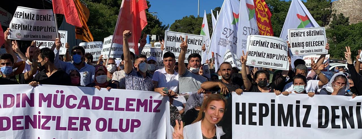 Binlerce kişi Deniz Poyrazın cenaze töreninde: Sana sözümüz olsun mücadele bayrağını yere düşürmeyeceğiz