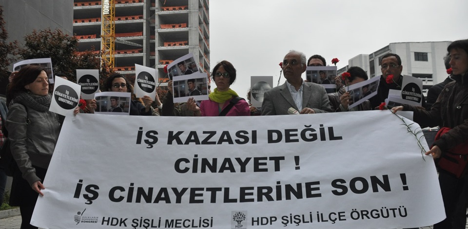 Rezidans inşaatında yaşanan iş cinayeti protesto edildi