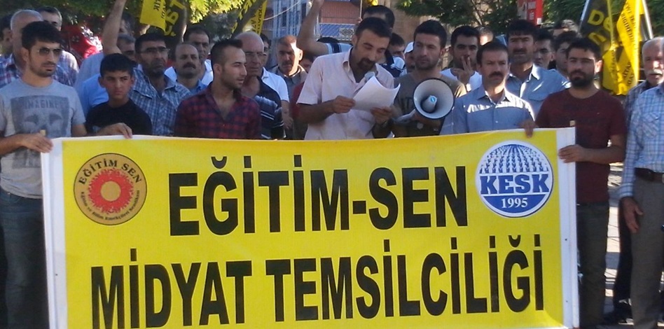 Midyatta Eğitim-Sen öncülüğünde Demirtaşa destek