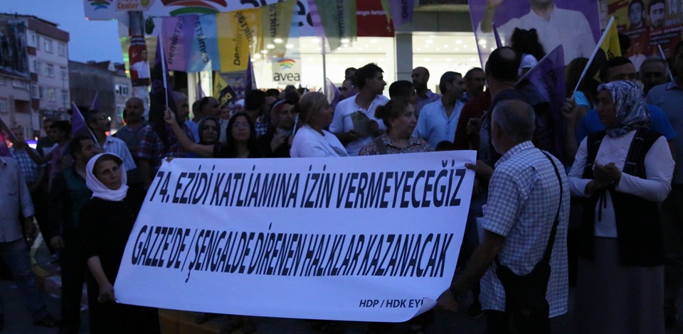 Ezidilere yönelik IŞİD saldırıları Eyüpte protesto edildi