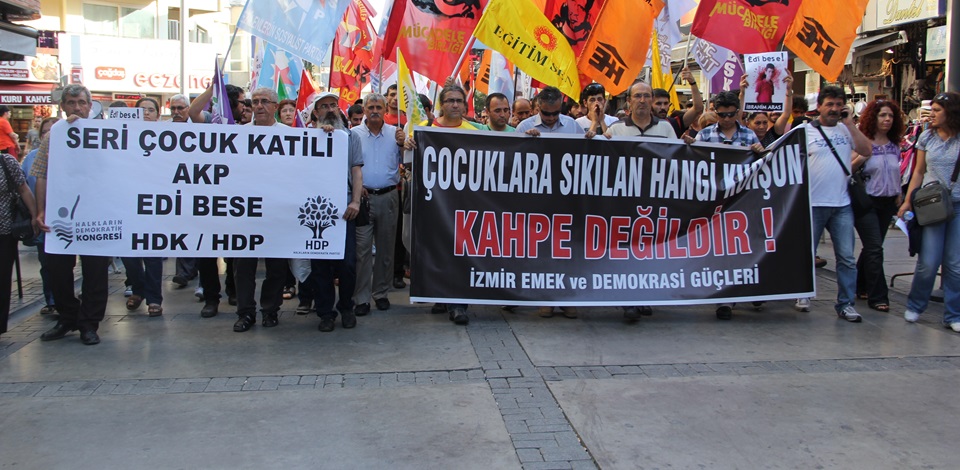İbrahim Arasın katledilmesi İzmirde HDP çağrısıyla protesto edildi