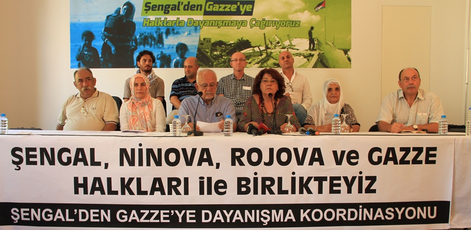 Şengaldan Gazzeye Dayanışma Koordinasyonu basın toplantısı düzenledi