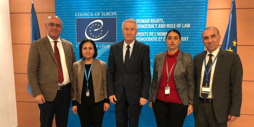 Meeting with PACE President Liliane Maury Pasquier and the Council of Europe Secretary General Thorbjørn Jagland