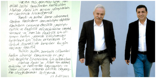 Demirtaş ve Mızraklı İrandaki direnişe destek vermek için saçlarını kazıttı