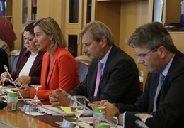  Federica Mogherini ve Johannes Hahn ile görüşme