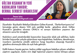 Gültan Kışanak’ın yeri kadınların yanıdır; derhal serbest bırakılsın!