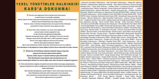 Yerel Yönetimler Halkındır: Karsa Dokunma!
